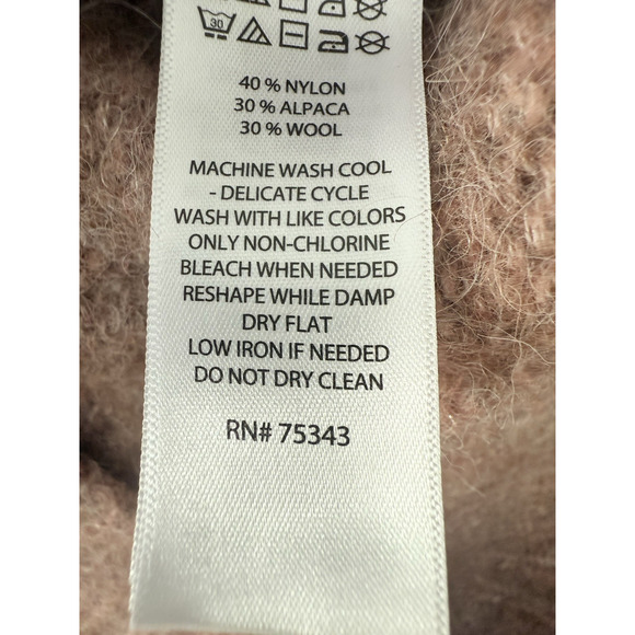 Rachel Zoe Alpaca Wool Blend Sweater Women’s Small Pink Rose Fuzzy Knit Pullover - Picture 12 of 12